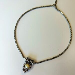 Brighton Moonglow Silver necklace with reversible pendant.